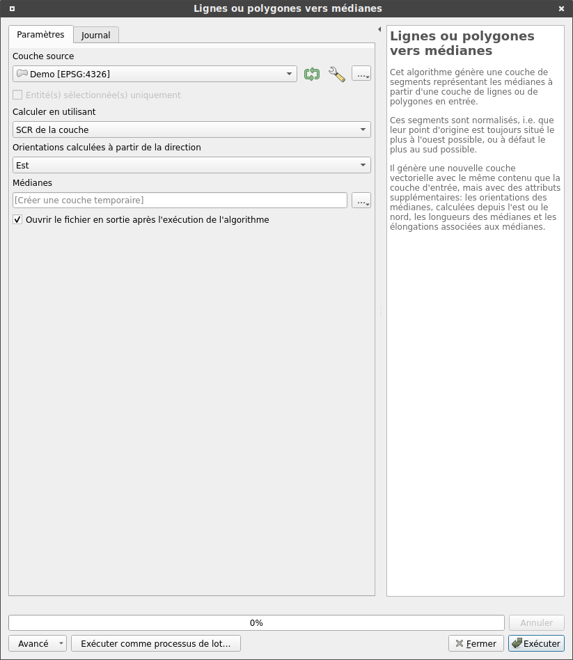 Lignes ou polygones vers médianes